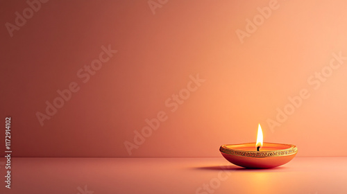 A Diwali-themed background perfect for a product photoshoot, with festive elements and space on the right for text, ideal for banners or card displays.

 photo