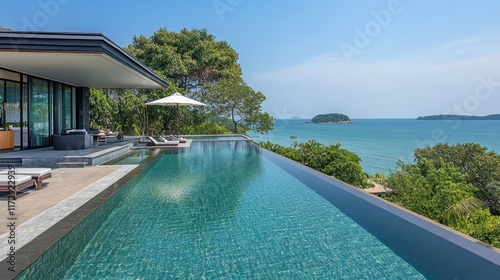 Koh Samets iconic Ao Prao beach, with luxury resorts overlooking the calm, crystal-clear waters. photo