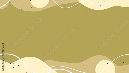 Modern abstract art design with shape and lines on green background. Template for celebration, branding, banner, cover, business card, poster, sales, wall art, promotion, presentation and print.