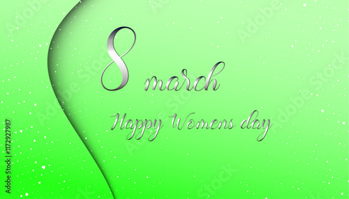 March 8 - happy women's day on a light green background