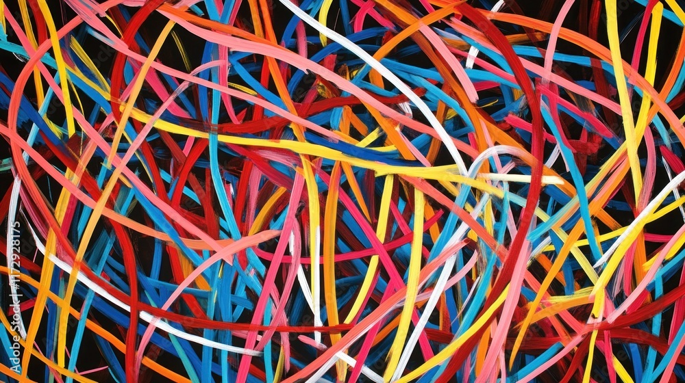A colorful abstract composition of intertwined lines creating a vibrant visual texture. A colorful abstract composition of intertwined lines creating a vibrant visual texture.