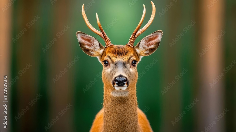 A photostock of a majestic deer standing gracefully in a snow-covered forest surrounded by tall pine trees, evoking winter serenity. High Quality A photostock of a majestic deer standing gracefully in a snow-covered forest surrounded by tall pine trees, evoking winter serenity. High Quality