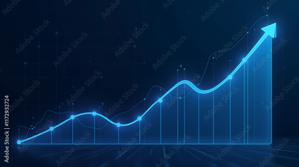 Fototapeta premium Upward Trend: A Visual Representation of Exponential Growth and Success in Business and Finance
