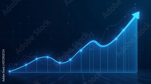 Upward Trend:  A Visual Representation of Exponential Growth and Success in Business and Finance