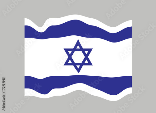 Flag of Israel. Israeli national symbol in official colors. Template icon. Abstract vector background.