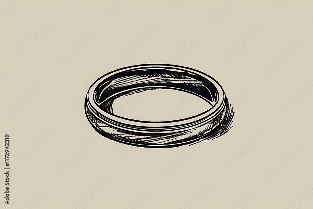 Fototapeta premium vintage wedding ring drawing