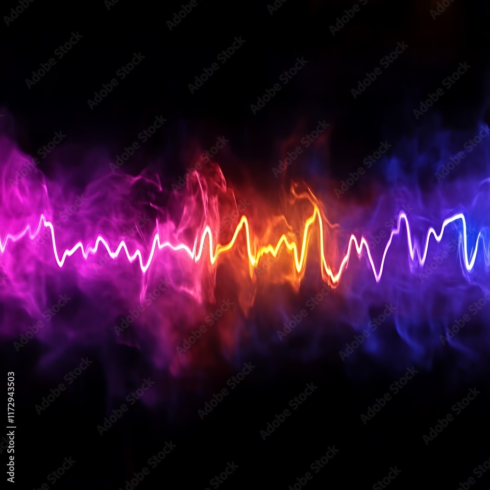Abstract Colorful Light Streaks And Smoke