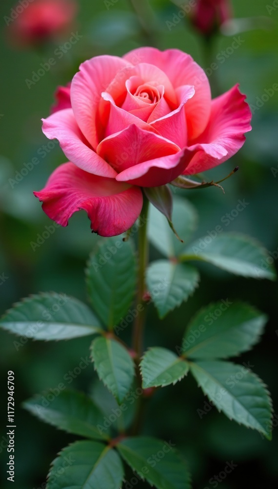 A gentle breeze rustling the petals of a rose in a garden, foliage, petals, blooming A gentle breeze rustling the petals of a rose in a garden, foliage, petals, blooming