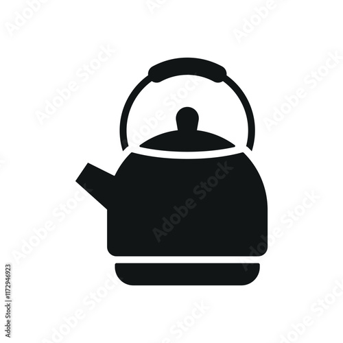 Tea kettle icon with a sleek and elegant design, perfect for enriching culinary, kitchenware, or lifestyle-themed projects