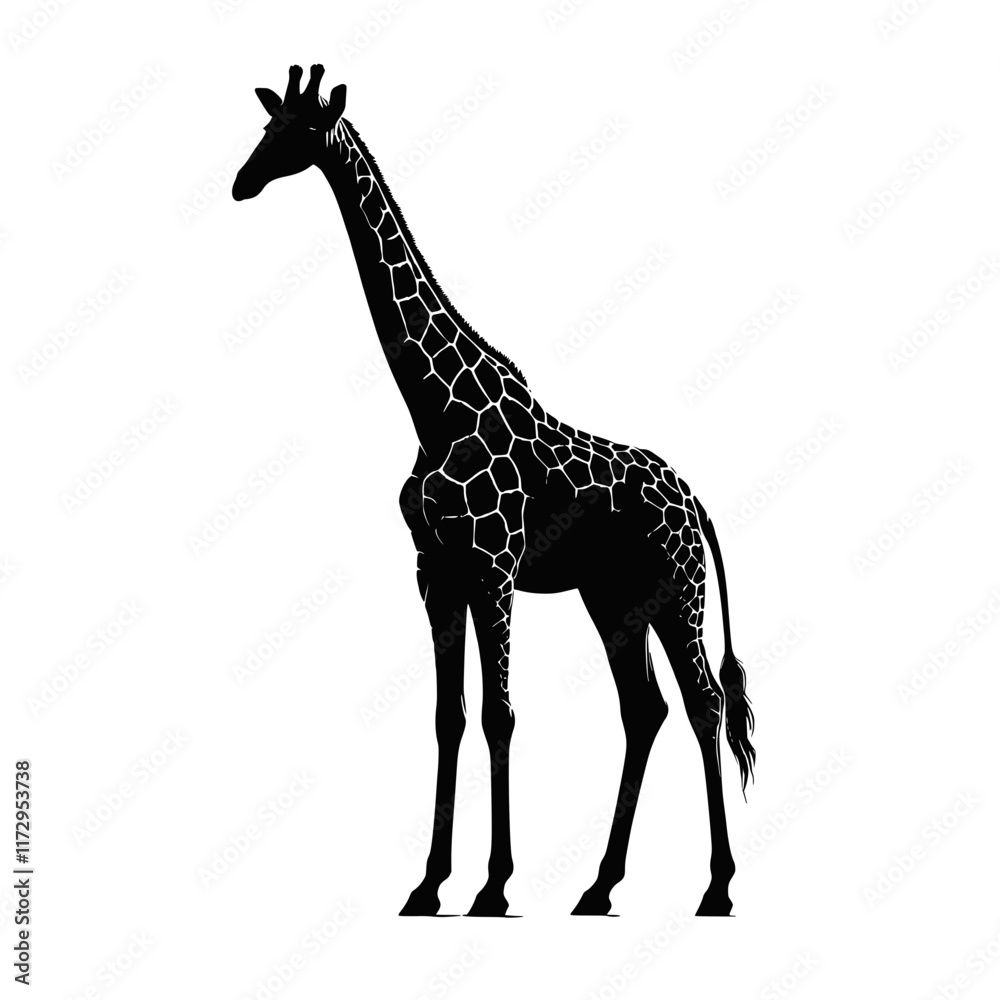 Obraz premium Giraffe silhouette. Clipart image