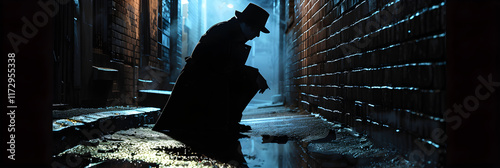 Noir Streets: The Silent Hunt of the Relentless Detective in the Urban Maze