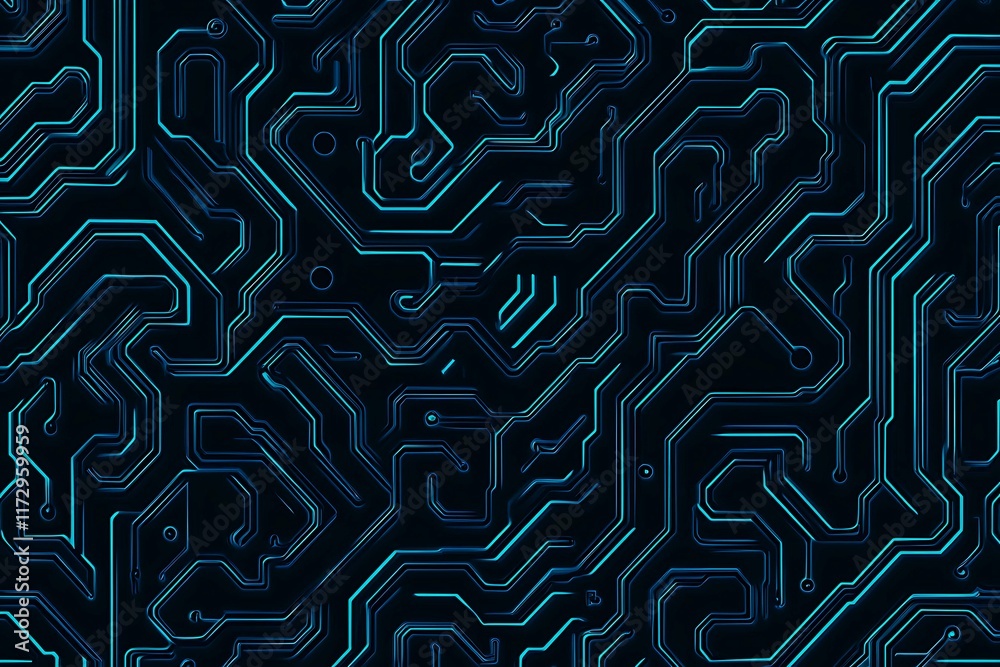 Abstract close-up of a glowing blue digital circuit board, showcasing intricate connections and technological design on a black background.
Abstract close-up of a glowing blue digital circuit board, showcasing intricate connections and technological design on a black background.
