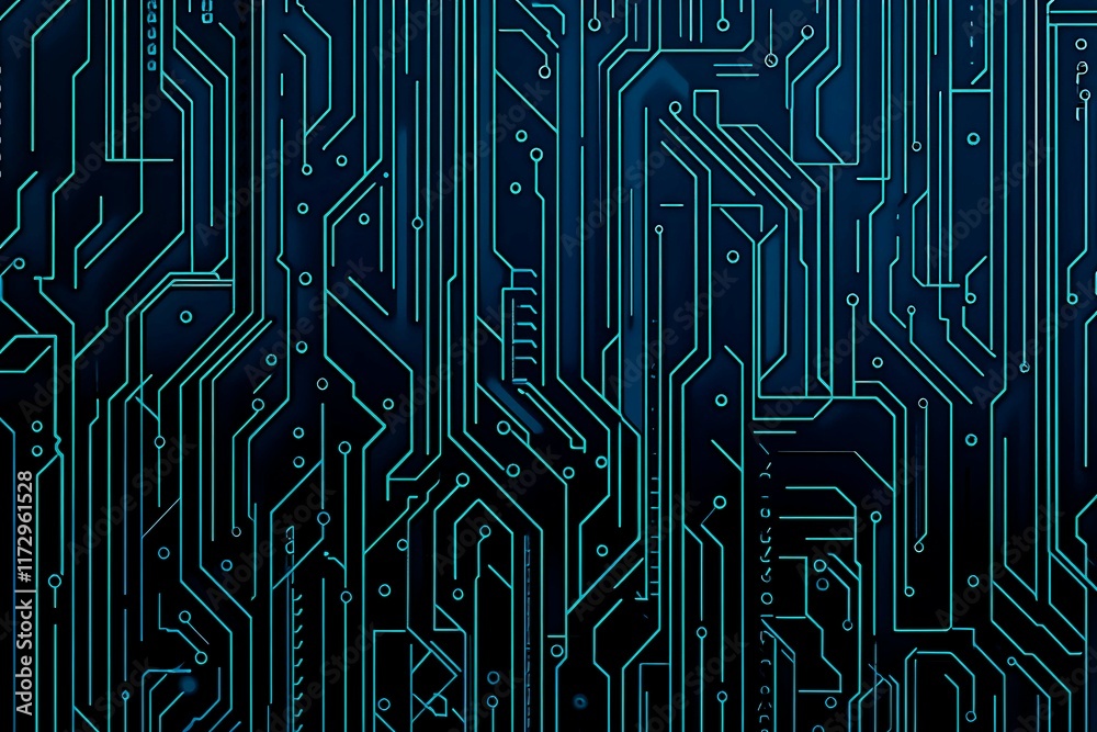 Abstract close-up of a glowing blue digital circuit board, showcasing intricate connections and technological design on a black background.
Abstract close-up of a glowing blue digital circuit board, showcasing intricate connections and technological design on a black background.