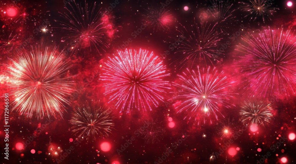 Naklejka premium fireworks in the night sky