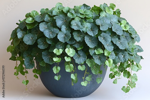 Lush Green Plant in a Dark Gray Pot photo
