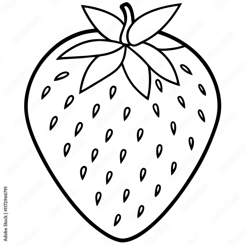 Strawberry Outline Vector Illustration Strawberry Outline Vector Illustration