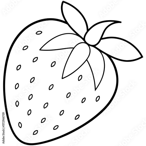 Strawberry Outline Vector Illustration