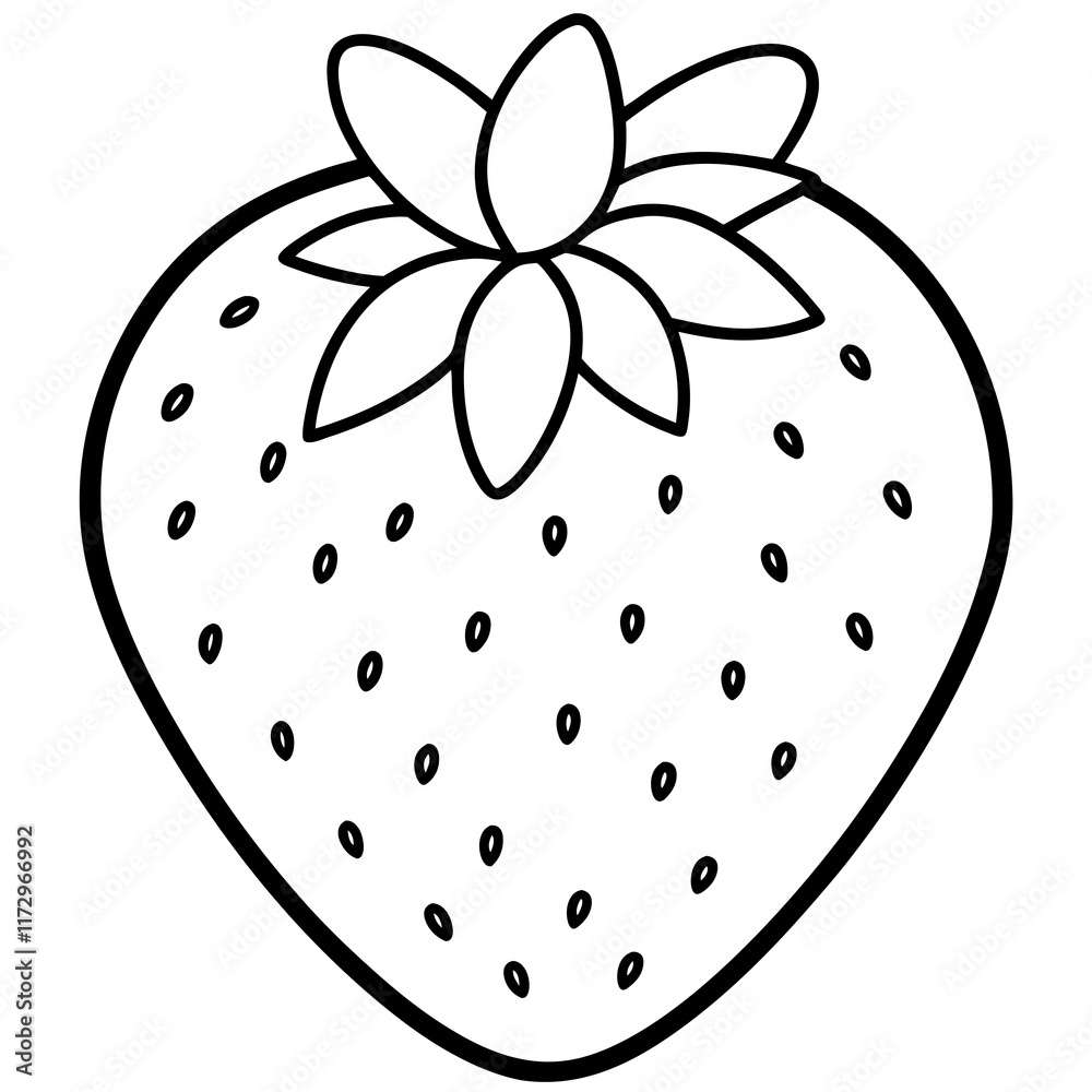 Strawberry Outline Vector Illustration Strawberry Outline Vector Illustration