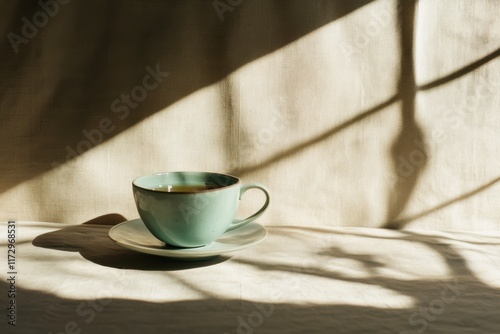 A natural and candid scene featuring tea in daily life