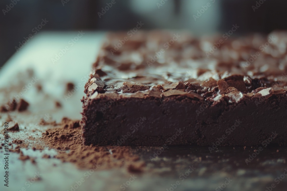 Delicious Chocolate Brownie Dessert Square Close Up Delicious Chocolate Brownie Dessert Square Close Up