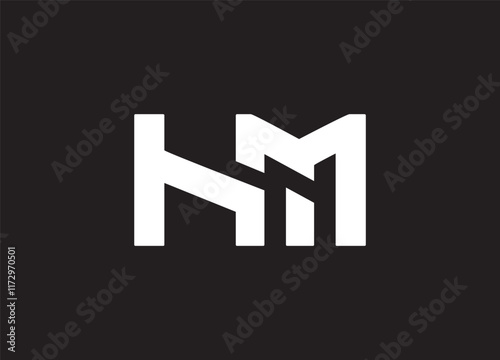 HM logo desing and monogram logo
