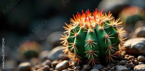 Tephrocactus Articulatus with sharp spines and waxy stem, flora, prickly photo