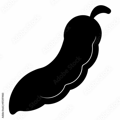 Tamarind  black silhouette vector