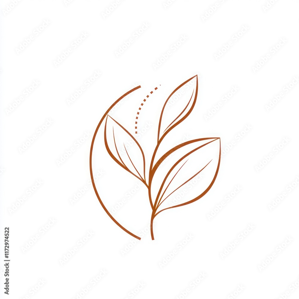 Abstract Brown Leaf Branch Design Illustration Abstract Brown Leaf Branch Design Illustration