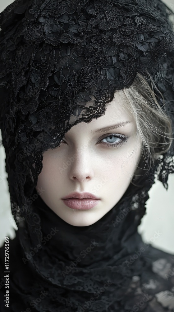 Gothic emotional depth portrait of a woman indoor setting dark moody environment close-up view Gothic emotional depth portrait of a woman indoor setting dark moody environment close-up view