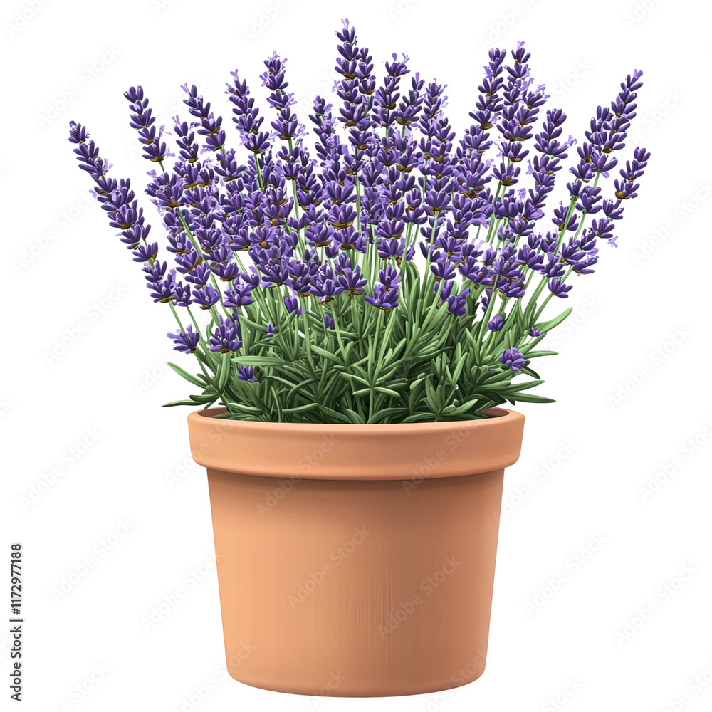 Fototapeta premium Lavender in Terracotta Pot 