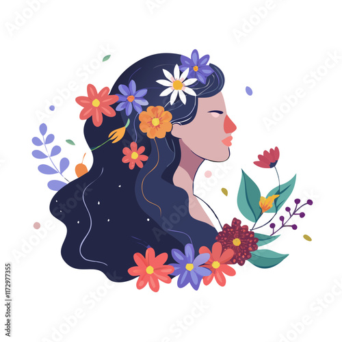 woman with flowers