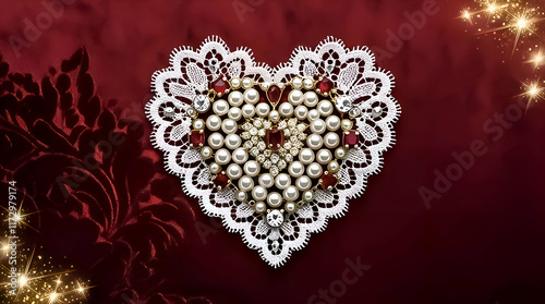 red heart on a black background
