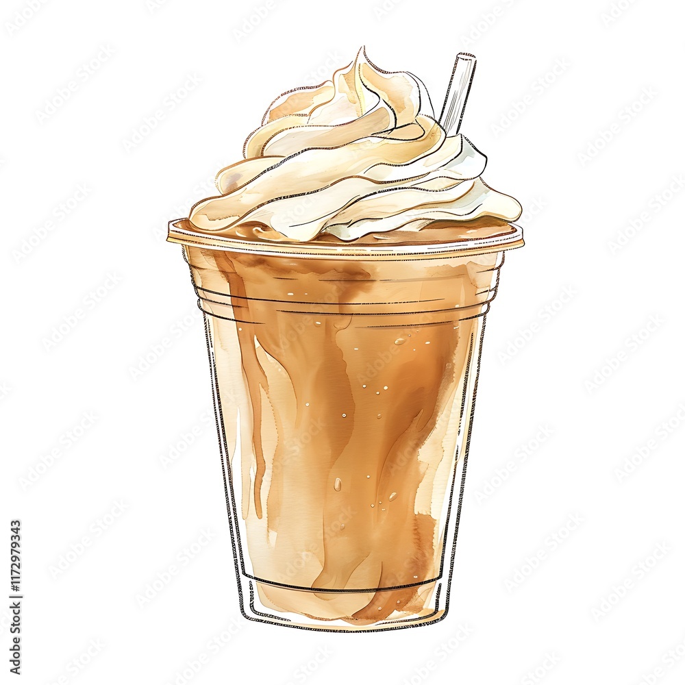 caramel frappuccino with whipped cream