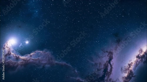 Panorama blue space stars cosmic nebula galaxy astronomy, universe, cosmic, nebula, night, cosmos, science, blue, star, dark, abstract, fantasy, constellation, light, outer, nature, astrology infinite