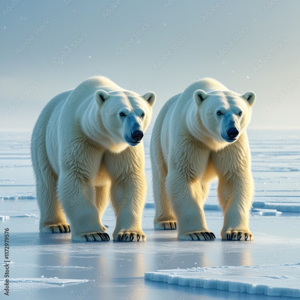 Fototapeta premium polar bear on ice