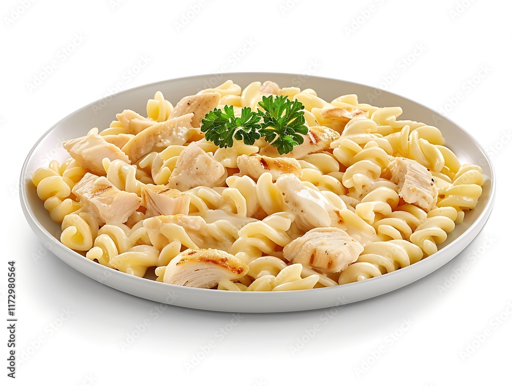 chicken Alfredo pasta on a plate chicken Alfredo pasta on a plate