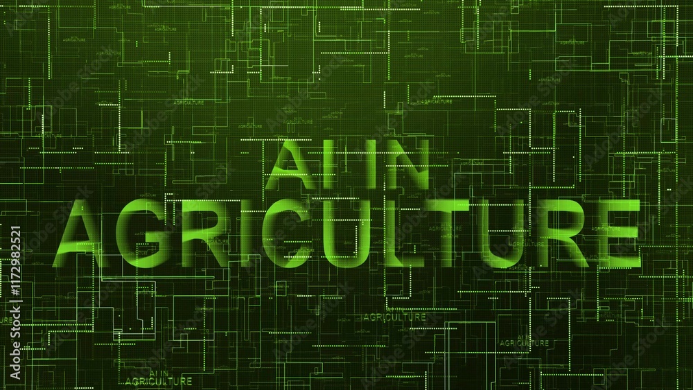 AI in agriculture text technology data line green AI in agriculture text technology data line green