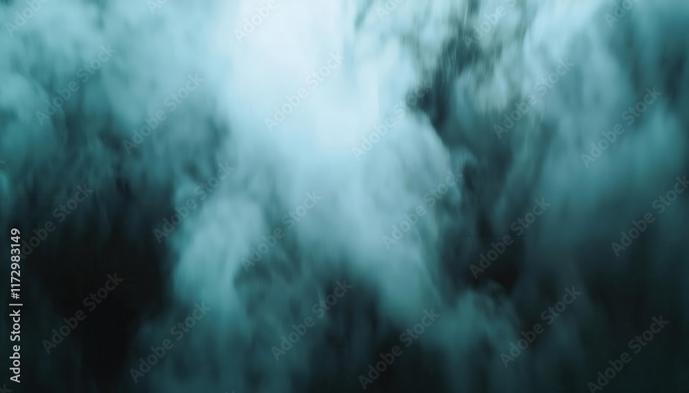 Obraz premium Ethereal Turbulence of Aqua Mist. Abstract Blur of Dark Green Water Vapor in Motion for Atmospheric Art, Calm Wallpaper, or Meditation