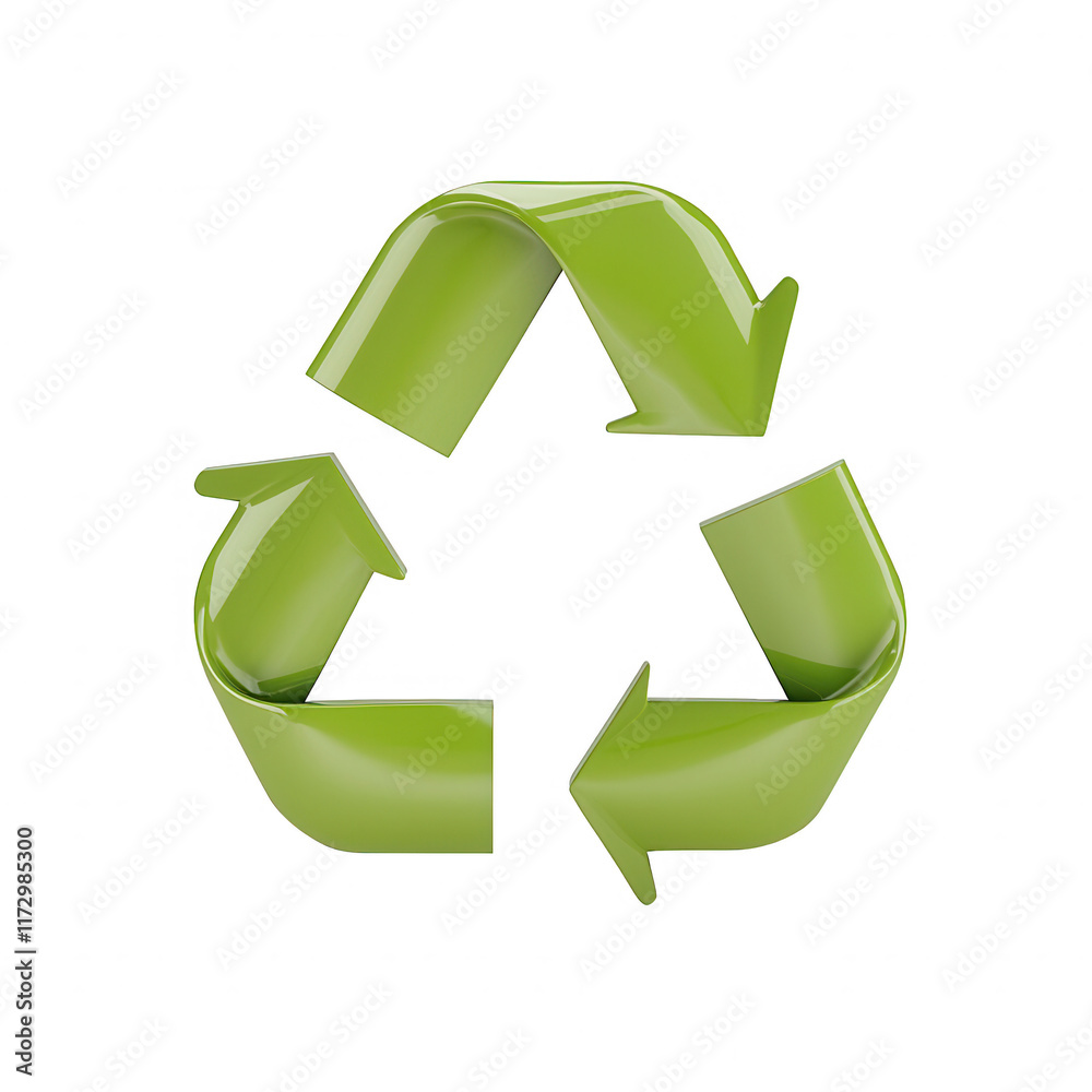 Obraz premium Green recycling symbol representing sustainability and environmental responsibility., isolated on a transparent background.