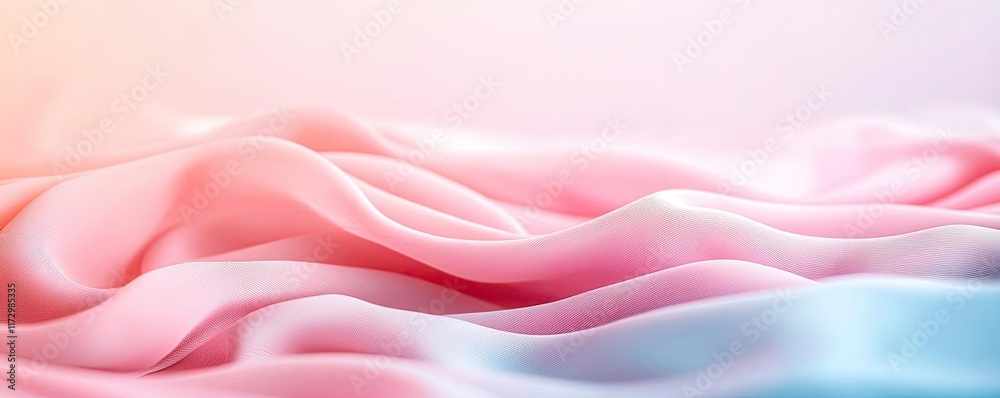 Fototapeta premium Pastel abstract background concept. Soft flowing silk fabric in pastel colors, creating a serene and calming atmosphere.