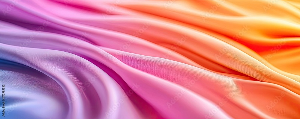 Obraz premium Pastel abstract background concept. Vibrant fabric waves in hues of purple, pink, orange, creating a mesmerizing visual effect.