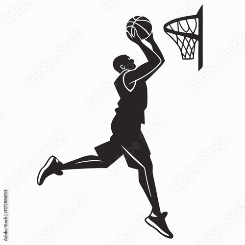 shilouette basketball player illustration