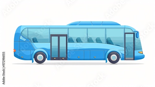 Public Bus Icon Sticker for Social Networks and Graphics