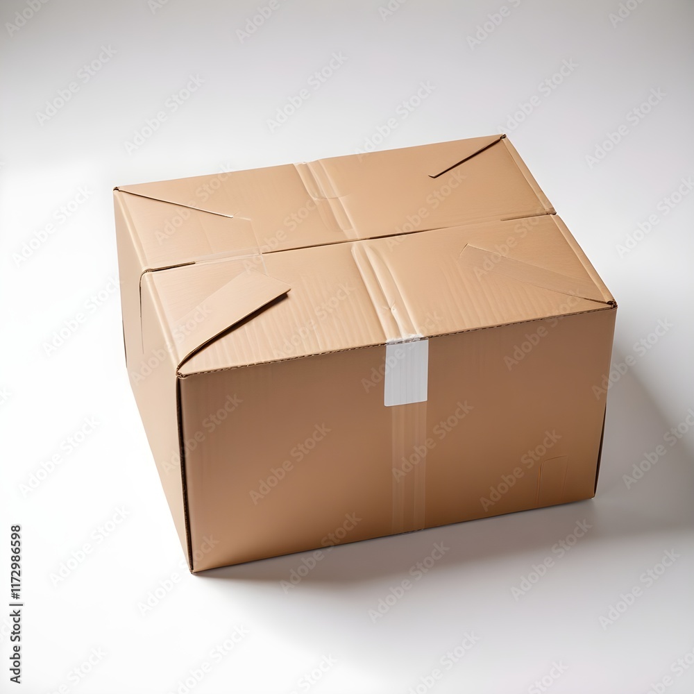 close up of a cardboard box isolated on white background. close up of a cardboard box isolated on white background.