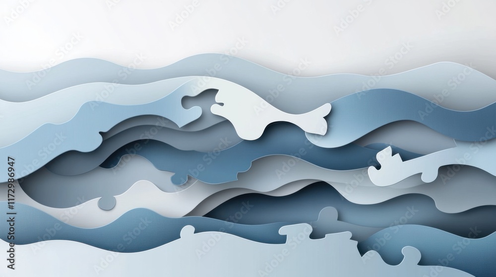 The concept of Seamless Integration in gradient blue and soft gray colors The concept of Seamless Integration in gradient blue and soft gray colors