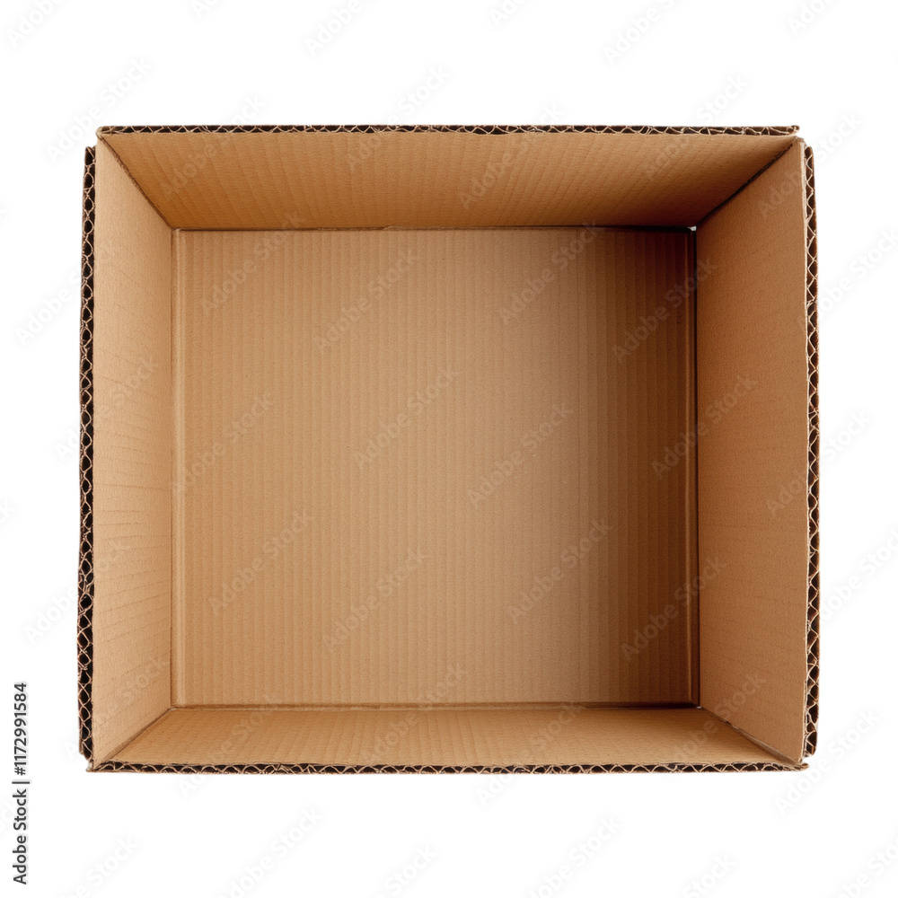 Fototapeta premium Open cardboard box isolated on white transparent background