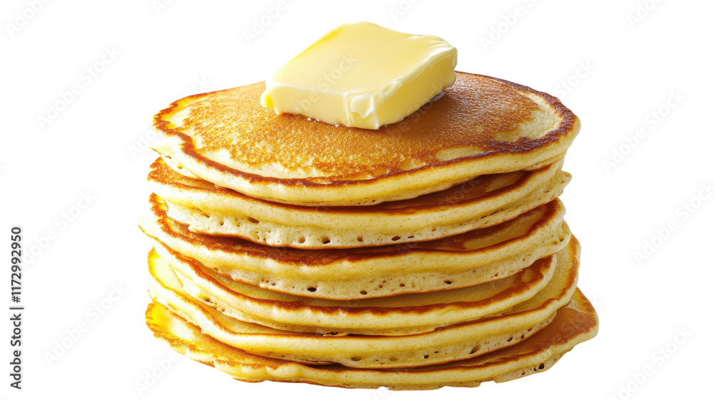 Delicious Stack of Fluffy Pancakes with a Pat of Butter Perfect for Breakfast or Brunch Occasions.