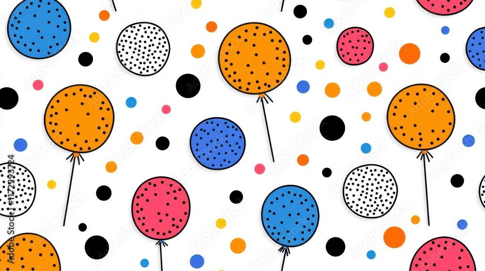 Playful and vibrant seamless confetti dots pattern Playful and vibrant seamless confetti dots pattern
