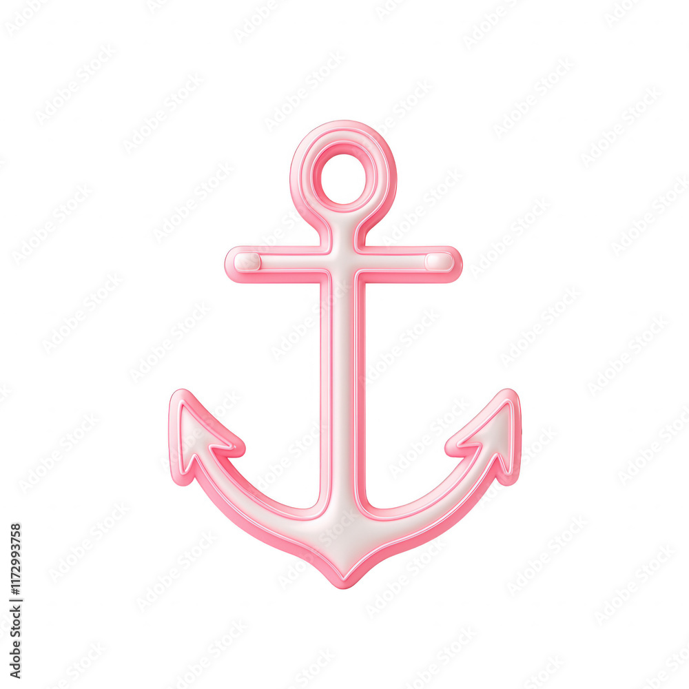 A vibrant, modern anchor symbol representing stability and hope in life., isolated on a transparent background.