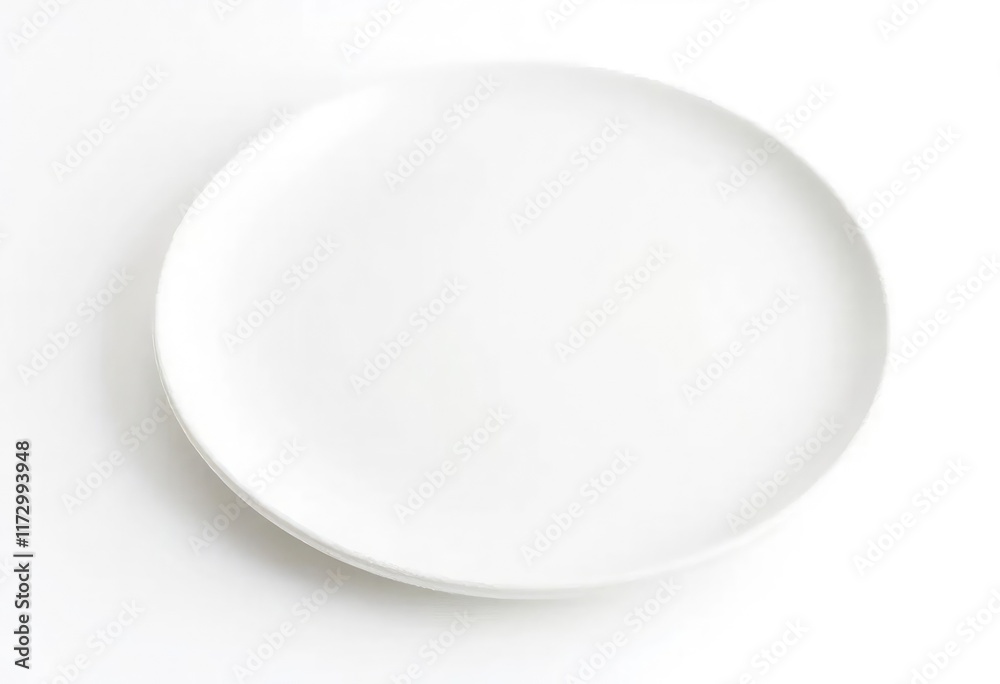 White ceramic empty clean plate dishware isolated White ceramic empty clean plate dishware isolated